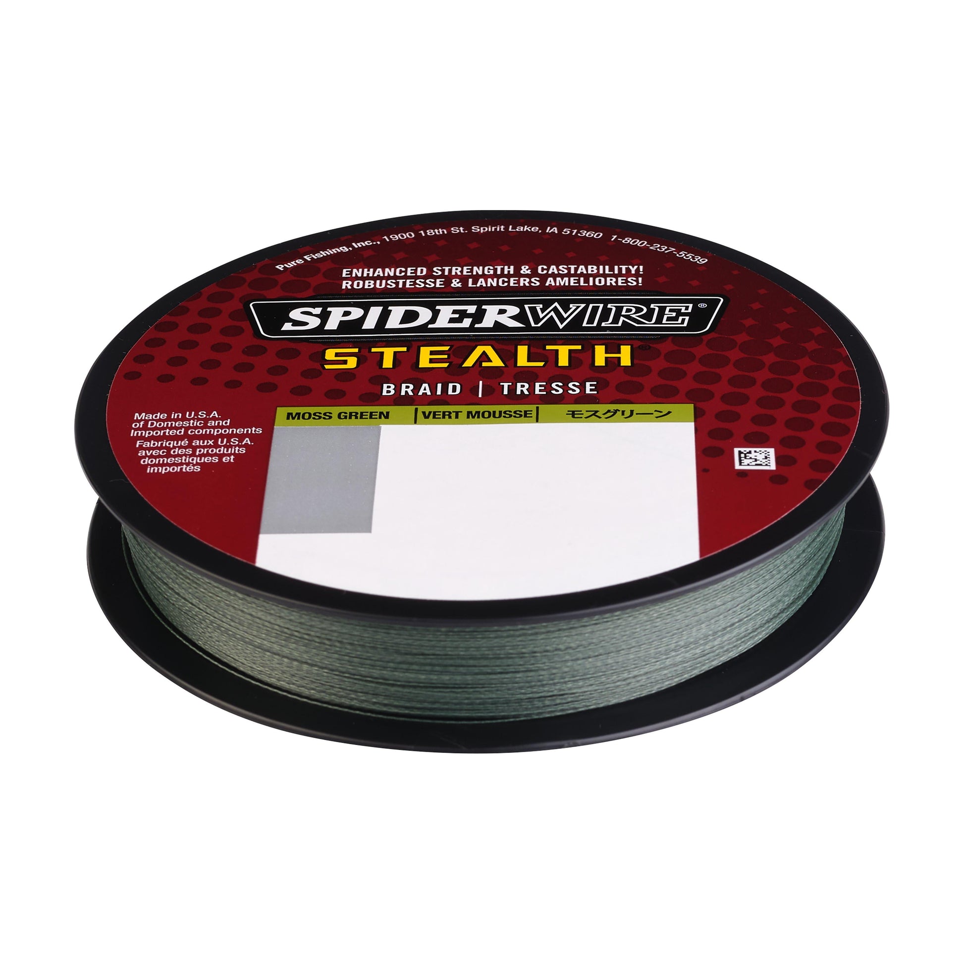 Stealth® Braid Fishing Line, Moss Green, 50 Lb Test Strength, 300 Yd
