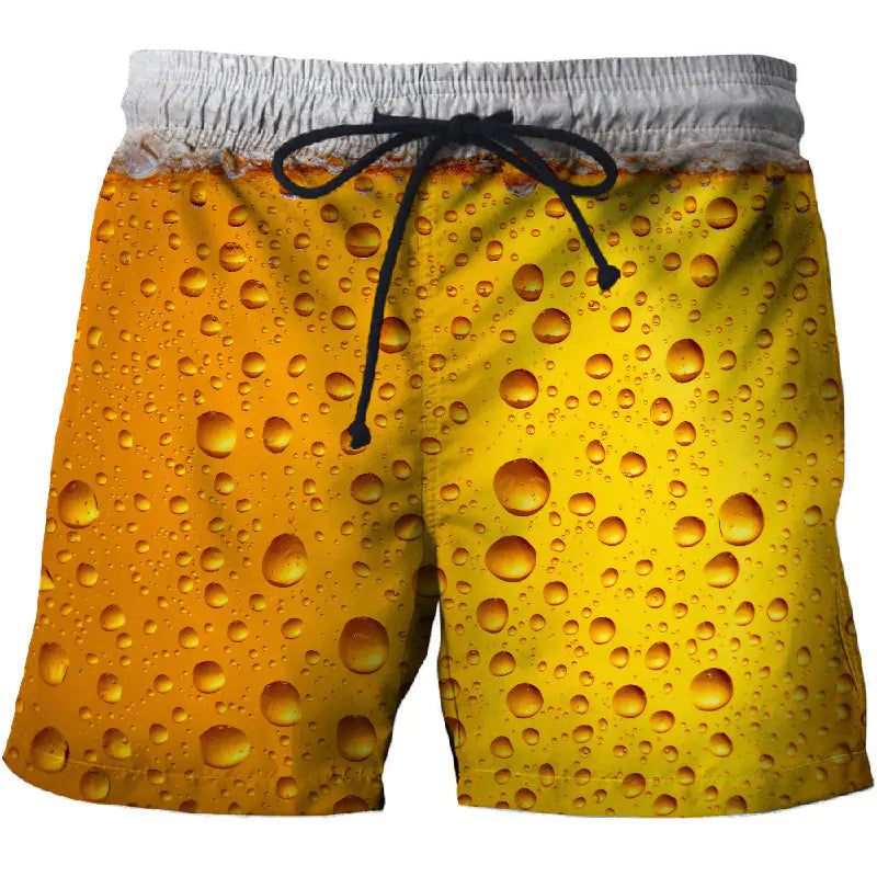 Waterdrop 3D Printed Beach Shorts with Pockets