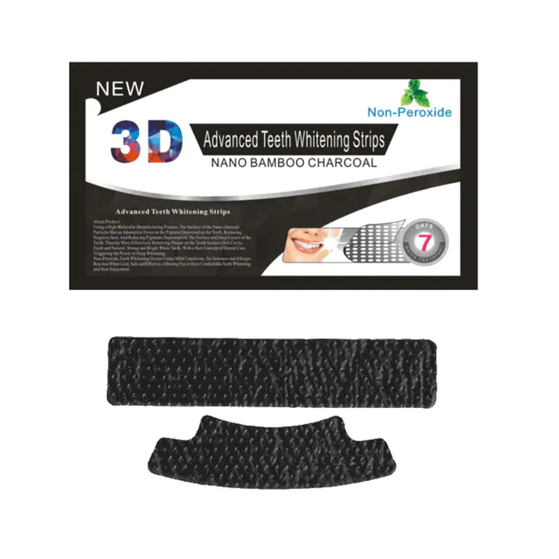 3D Charcoal Mint Whitening Tooth Strips (14 Pouches)