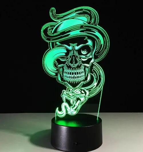 3D Skull Night Light