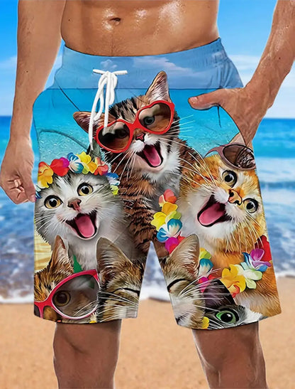3D Printed Pattern Men's Loose Beach Pants