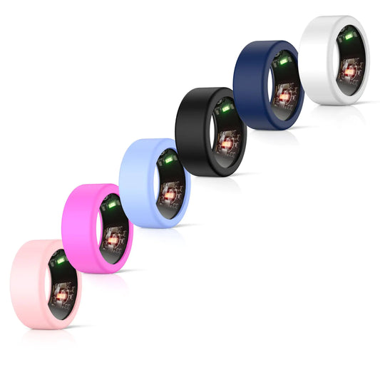 [6 Pcs] Silicone Ring Cover for Seek Zero Smart RingElastic Ring Case Compatible with Seek Zero Smart Ring Size 6 7 8 9 10 11 12 13Protective Ring Cover for Seek Zero Smart Ring Working Out