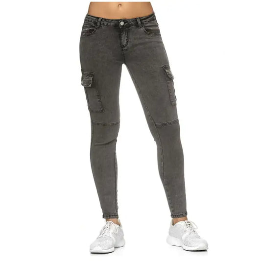 Women's Skinny Pants with 3D Side Pockets