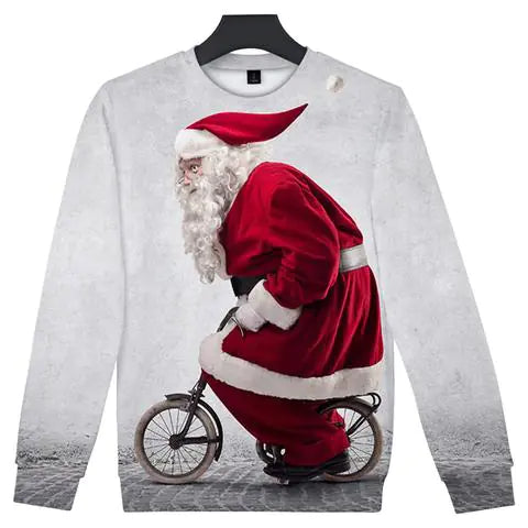 2019 3D Printed Long Sleeve Christmas Sweatshirt