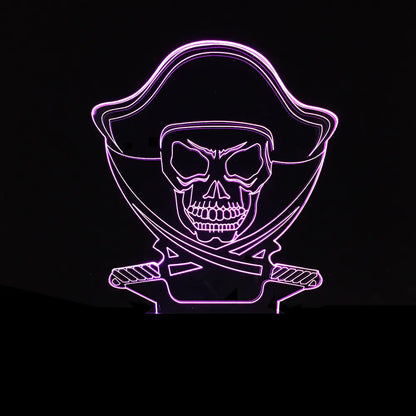 3D Skull Night Light