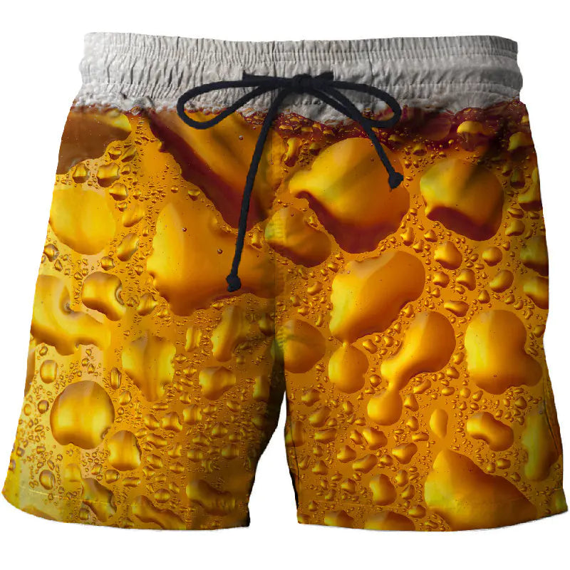 Waterdrop 3D Printed Beach Shorts with Pockets