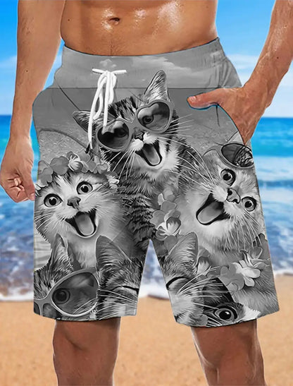 3D Printed Pattern Men's Loose Beach Pants