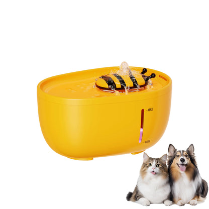 ZULJK Cat water68oz/2L Cat Water Dispenser -Cat Pet Water Dispenser- Automatic Cat Water Dispenser Bowl -Cat Feeding and Drinking Supplies- Water Level Window-Ultra Quiet Water Dispenser(Yellow)