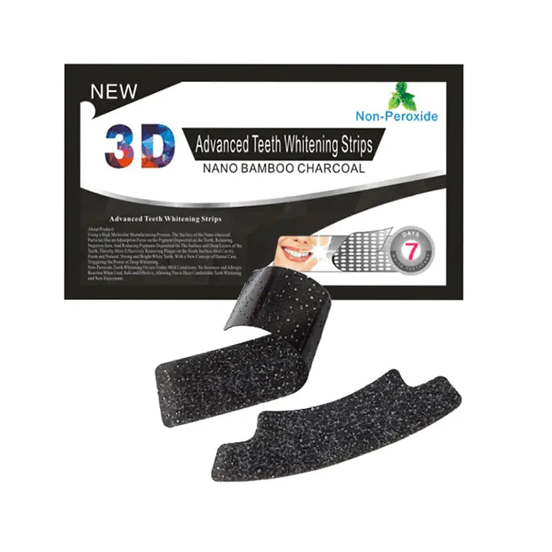3D Charcoal Mint Whitening Tooth Strips (14 Pouches)