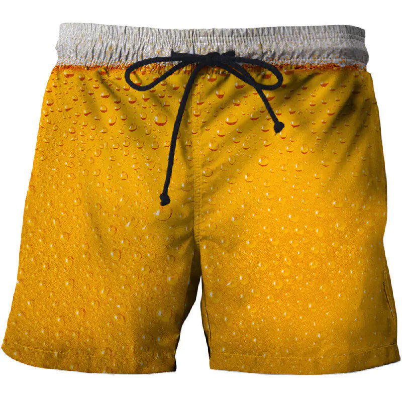 Waterdrop 3D Printed Beach Shorts with Pockets