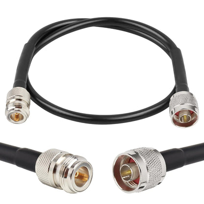XRDS -RF N Male to N Female Cable 50 Ohm KMR240 N Male to N Female Cable - 2FT Low Loss Coaxial Extension for WiFi RF Radio Microwave and Antenna Systems