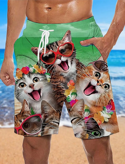 3D Printed Pattern Men's Loose Beach Pants