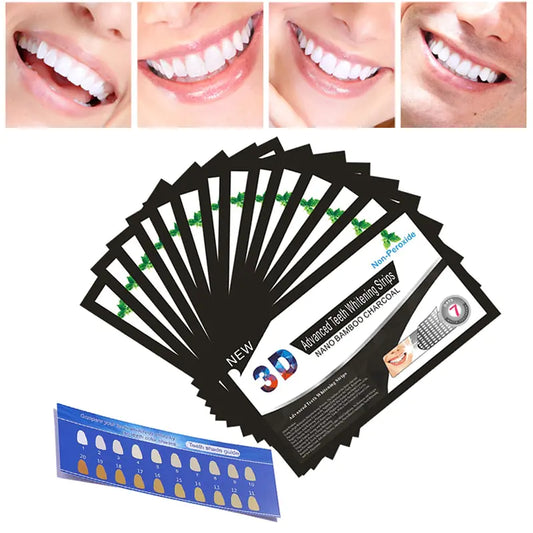 3D Charcoal Mint Whitening Tooth Strips (14 Pouches)